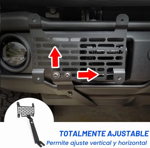 Vista 5 de 2021-2024 Bronco Portamatrículas, Montaje de Marco Frontal para Parachoques de Acero Capaz - Compatible con Accesorios Bronco 2024-2021 6ª