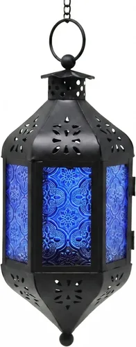 Vista 33 de Vela Lanterns Farol portavelas decorativo marroquí colgante de 11.5 pulgadas, portavelas para interiores y exteriores, para patio, porche, ramadán
