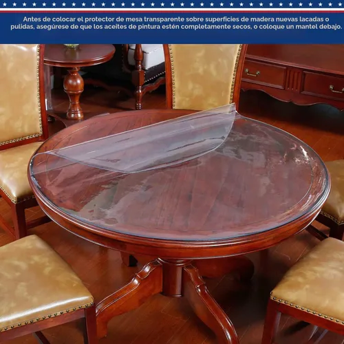 Vista 6 de Protector de mesa de madera para muebles, manteles de plástico transparente lavable, funda protectora para escritorio, vinilo de PVC, protector