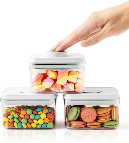 Vista 18 de Mini Envase de Snacks - 0.3 Qt Contenedores de Almacenamiento de Alimentos Pop, Contenedores de Alimentos Pequeños Libres de BPA con Tapas, Envases