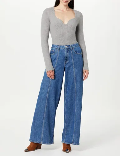 Vista 4 de The Drop Suéter Preston acanalado Sweetheart para mujer