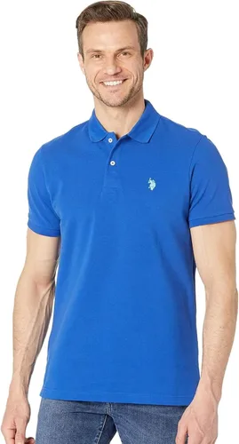 Vista 70 de Polo de piqué de algodón sólido para hombre con pequeño Pony Gris jaspeado