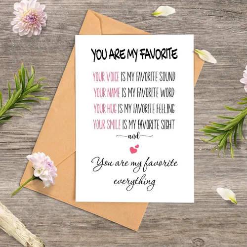 Vista 5 de Tarjeta de San Valentín para él, ella, tarjeta de felicitación romántica para marido, esposa, novio, novia, tarjeta de aniversario plegada de 5 x 7