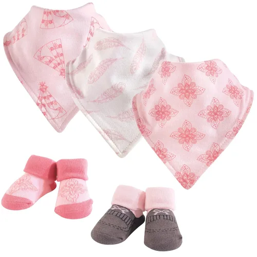 Vista 6 de Yoga Sprout Juego de babero y accesorios de bandana, 5 piezas, flechas