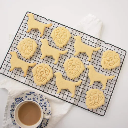 Vista 3 de Juego de 2 cortadores de galletas Golden Retriever (Diseños: Cara y Cuerpo), 2 piezas - Bakerlogy