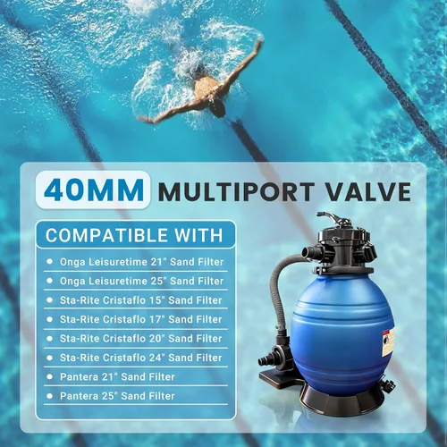 Vista 2 de SR14965-A003 - Válvula multipuerto de 1.575 in, compatible con Pantera 21" 25", Onga Leisuretime 21" 25", Sta-Rite Cristaflo 15", 17", 20", 24