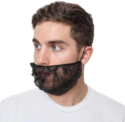 Vista 2 de Redes para barba, cubiertas desechables para barba, red de barba para servicio de alimentos, cocina, limpieza, 18 y 21 pulgadas