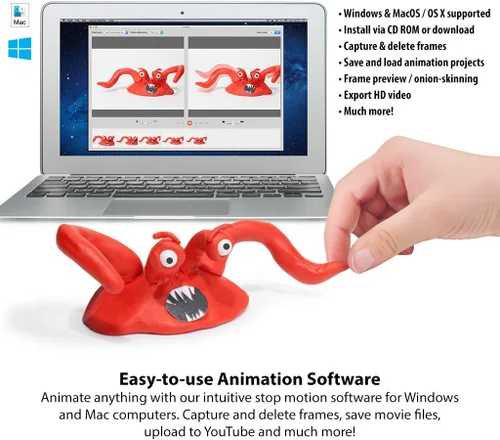 Vista 4 de Kit completo de animación HD Stop Motion Software de animación Stop Motion con cámara Full HD 1080P, software de animación y libro (Windows y OS X)
