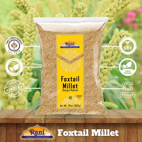 Vista 6 de Rani Mijo cola de zorra pulido (Setaria italica) Granos antiguos 28.22 oz (28 onzas) ~ Todo natural Apto para gluten Sin OMG Kosher Vegano