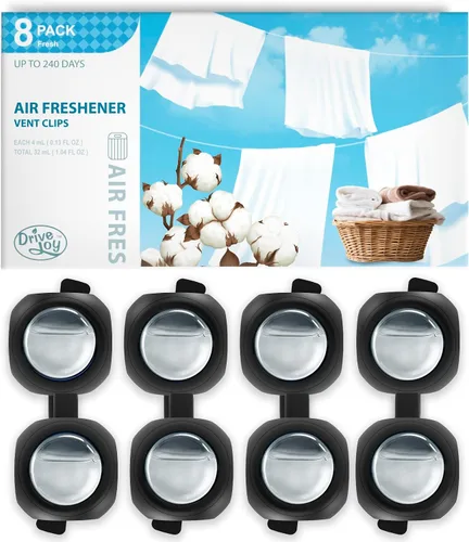 Vista 18 de Clips ambientadores para ventilación de automóvil, paquete de 8, proporciona aroma duradero, hasta 240 días, eliminador de olores (manzana y canela)