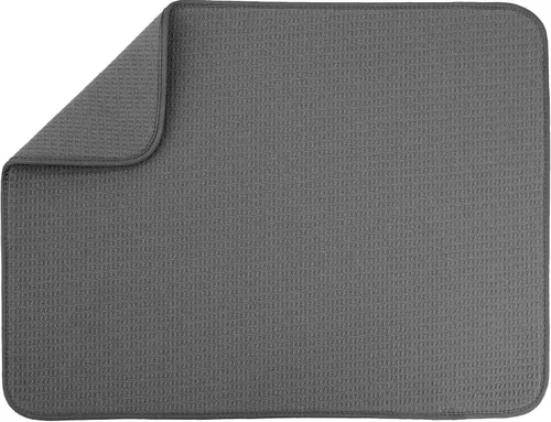 Vista 41 de S&T INC. Tapete de microfibra para secado de platos, reversible y absorbente para cocina, de 16 x 18 pulgadas, color negro