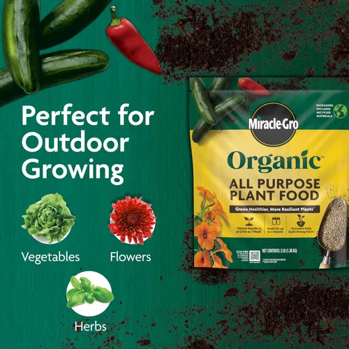 Vista 2 de Miracle-Gro Alimento orgánico para plantas multiusos, 3 libras.