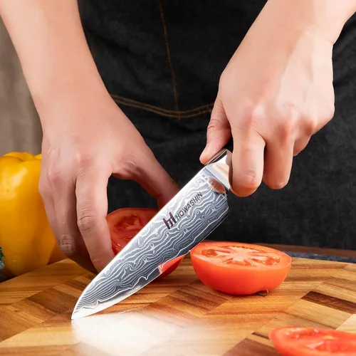 Vista 7 de Cuchillo de chef de 6 pulgadas, cuchillos de cocina, deshuesado de acero inoxidable alemán de alto carbono, cuchillo profesional para carne, aves