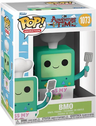 Vista 3 de Funko Adventure Time - Figura de vinilo BMO Cook Pop! (incluye funda protectora compatible con caja Pop Box)