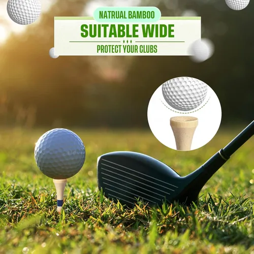 Vista 5 de Mudder Camisetas de golf a granel de bambú de madera para hombres, accesorios de pelotas de madera multicolor Wooden Bamboo, for Men Balls