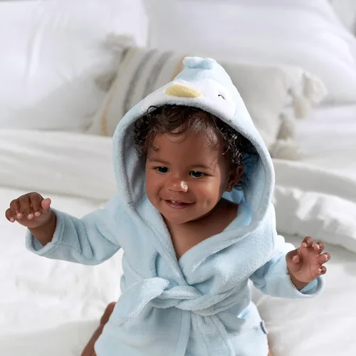 Vista 3 de Gerber Albornoz unisex de felpa suave con capucha de personaje animal para bebé