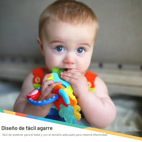 Vista 4 de Nuby Llaves de mordedor de gel de hielo - Juguetes de silicona calmante para bebés - Suave para encías doloridas Juguetes coloridos y divertidos