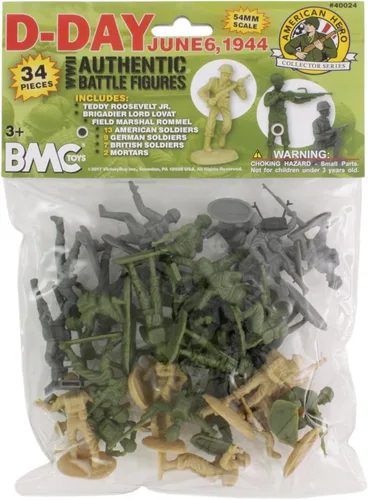 Vista 7 de BMC WW2 D-Day Plastic Army Men - 34 figuras de soldado estadounidense, británico, alemán