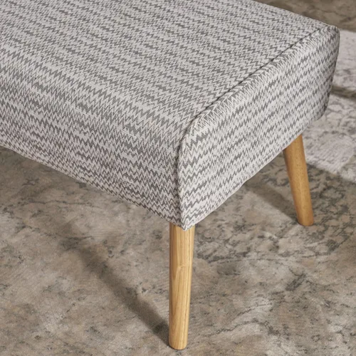Vista 6 de Christopher Knight Home Sade Mid Century - Otomana de tela bohemia, patrón de zigzag gris claro