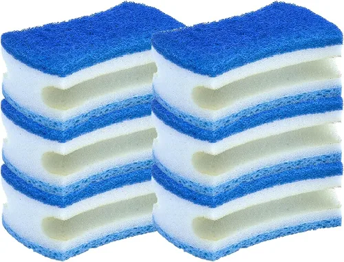 Vista 16 de Esponja exfoliante antiarañazos con un agarre cómodo, esponja de cocina resistente de doble cara, esponja de celulosa, sin arañazos, con juego