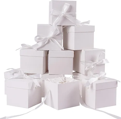 Vista 11 de Elephant-package Paquete de 12 cajas de regalo pequeñas con tapas, cajas de regalo rojas con cinta para Navidad, día de San Valentín, embalaje