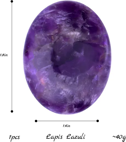 Vista 2 de Piedras de palmera de amatista de 1.8 pulgadas, cristales de chakra de bolsillo para ansiedad para el pulgar, artículos sensoriales para adultos