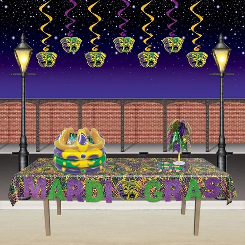 Vista 4 de Beistle Accesorios de Foto de Farola, 6 Pies de Alto - Decoraciones de Pared de Luz de Calle de Mardi Gras, Telón de Fondo Recortado para Fiesta
