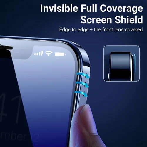Vista 6 de UltraGlass UNBREAK TOP 9H+ Vidrio para iPhone 13/13 Pro Protector de Pantalla [12FT Grado Militar A Prueba de Roturas] Protector de Pantalla 13/13