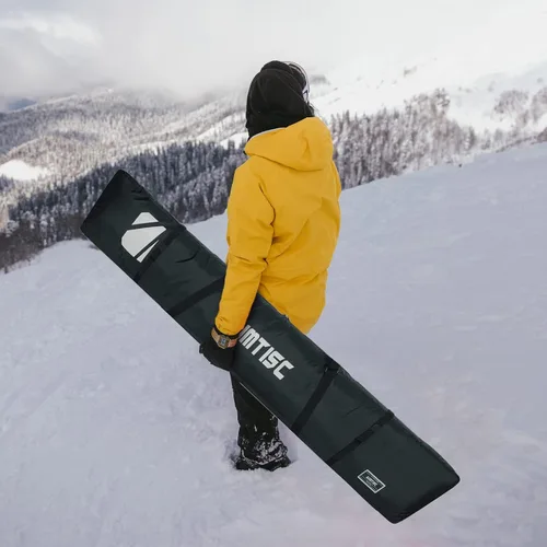 Vista 8 de AUMTISC Bolsa de esquí totalmente acolchada, bolsas de esquí individuales para viajes aéreos, bolsa de esquí de nieve impermeable para volar con asa