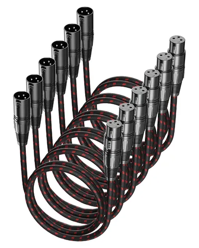 Vista 28 de Cable corto XLR, cable de micrófono de 1 pie, paquete de 2 unidades, toda la longitud de 6 pulgadas a 100 pies, cable de micrófono equilibrado