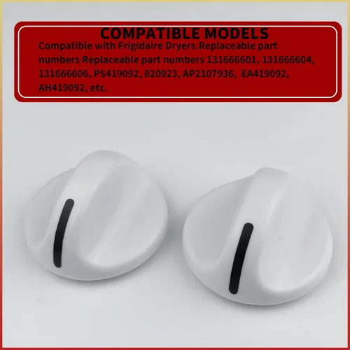 Vista 4 de 131965300 - Perilla giratoria para secadora – Paquete de 2 piezas compatibles con Frigidaire Electrolux secadores Selector Perilla Sustituye a