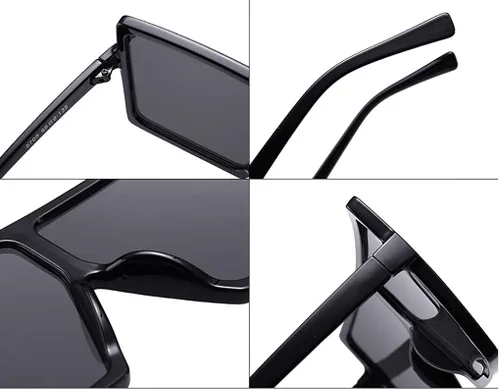 Vista 5 de JUSLINK Gafas de sol cuadradas de gran tamaño para mujer modernas y planas