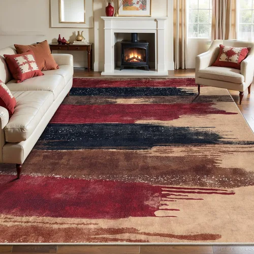 Vista 47 de Ciicool Alfombra moderna abstracta de 2 x 3 pulgadas, lavable, pequeña, antideslizante, de pelo bajo, alfombra de entrada plegable para cocina