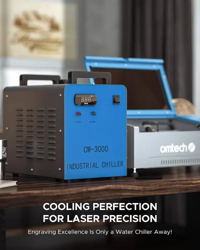 Vista 6 de OMTECH Enfriador de agua industrial 9L 2.6gpm CW-3000 enfriador de agua para 40W K40 CO2 grabado láser y máquinas de corte, sistema de refrigeración