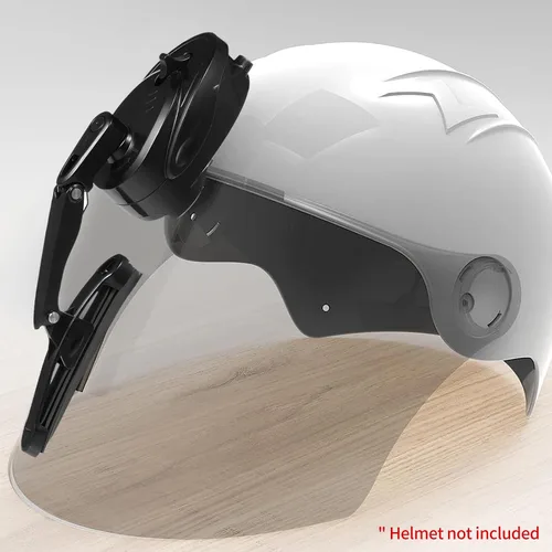 Vista 2 de Shkalacar Limpiaparabrisas para casco de motocicleta, 2 W, impermeable, USB, para casco de motocicleta, mini limpiaparabrisas eléctrico