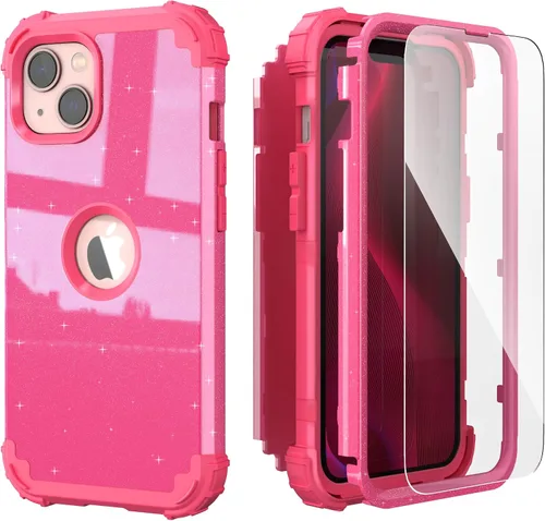 Vista 33 de IDweel Funda para iPhone 13 con Protector de Pantalla, para Funda iPhone 14, Híbrida Resistente a Golpes de Servicio Pesado Protección Cubierta Dura