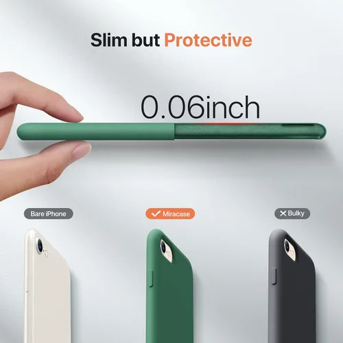 Vista 3 de Miracase Funda ultradelgada diseñada para iPhone SE 2022 (3ª generación)/iPhone SE 2020 (2ª generación)/iPhone 7/iPhone 8 con protector de pantalla
