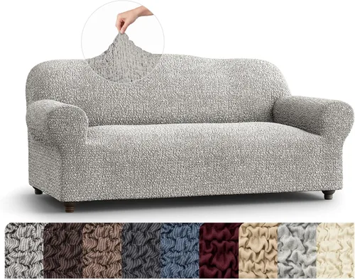 Vista 19 de PAULATO BY GA.I.CO. Funda elástica para sillón – Funda de sofá – Funda de sofá biplaza – Protector lavable de ajuste de forma de 1 pieza para Beige