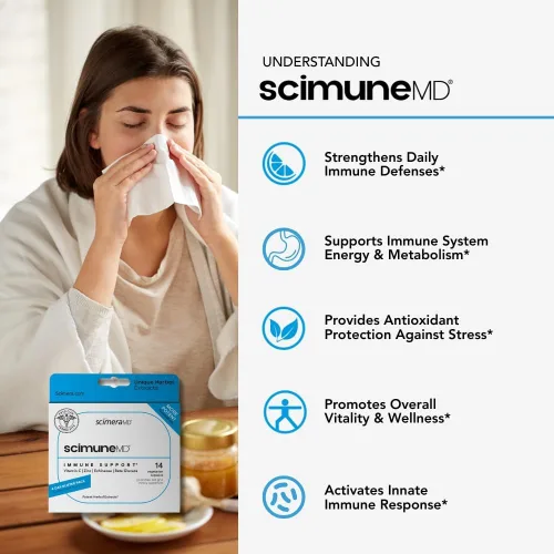 Vista 6 de ScimeraMD® ScimuneMD 14CT Apoyo inmunológico y ScimeraMD® ZincMD Suplemento de apoyo inmunológico para apoyo del sistema inmunológico