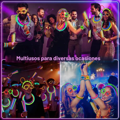 Vista 6 de 647 varillas que brillan en la oscuridad, regalos de fiesta del 4 de julio, suministros de fiesta para adultos, palillos brillantes a granel