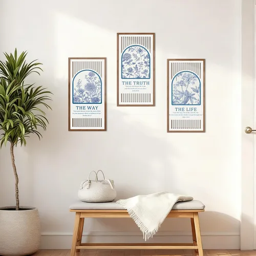 Vista 7 de BINCUE Arte de pared de la Biblia de Jesús, versículo bíblico, decoración de pared de madera, escritura moderna para sala de estar, dormitorio