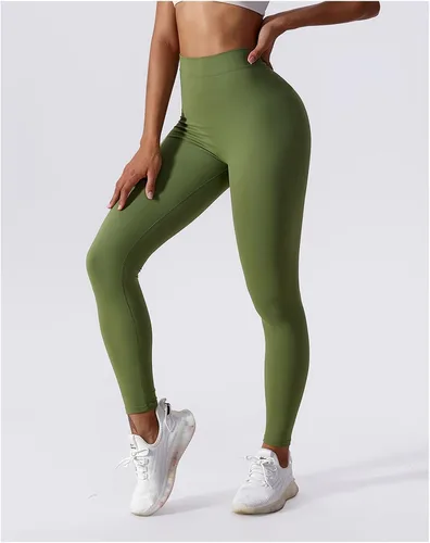 Vista 3 de Leggings sin costuras para mujer, pantalones deportivos de cintura alta para fitness, push up, yoga, ropa de gimnasio, pantalones de entrenamiento