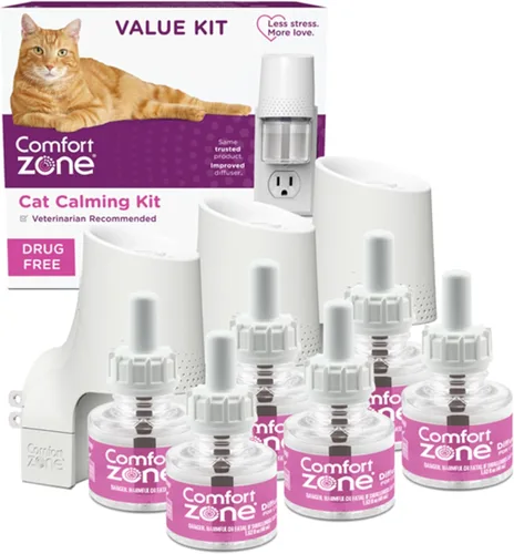 Vista 8 de Comfort Zone Kit de inicio de 30 días: 1 difusor calmante para gatos y 1 recarga; las feromonas para gatos ayudan a la ansiedad; reducen el estrés