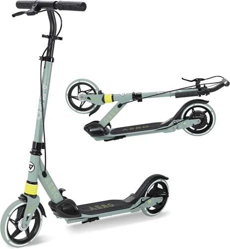 Vista 8 de AERO MOBILITY Big Wheel Kick Scooter for Kids 6-12, Teens & Adults A230L Negro con freno de disco