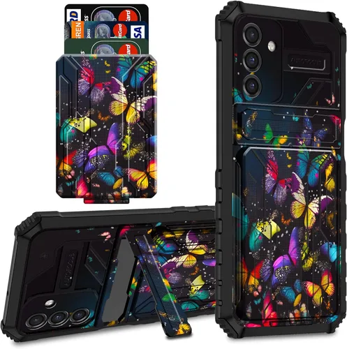 Vista 28 de Funda para teléfono Samsung Galaxy A03S Galaxy A03S Funda tipo cartera con tarjetero y soporte de doble capa de PC duro TPU suave cubierta