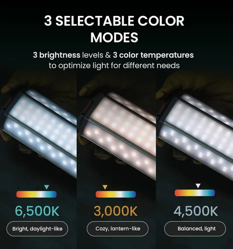 Vista 3 de CLAYMORE 3FACE NEO - Linterna LED recargable de 10 luces LED – 4,900 lúmenes, luz gran angular de 3 lados, tiempo de funcionamiento de 45 horas, 3