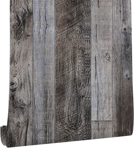 Vista 28 de Yun-aeon Papel de Contacto de Madera Natural Gris Madera Papel Tapiz Despegar y Pegar 17.3" x 80" Autoadhesivo Removible Vintage Imitación Madera