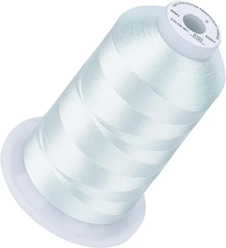 Vista 20 de Simthread 5500 yardas de hilo de bordar, 5000M de alto rendimiento 40WT 100% hilo de poliéster – 170+ colores vívidos, clasificado de alta velocidad