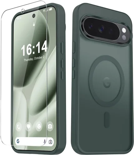 Vista 709 de Funda para Google Pixel 10 Pro XL, cubierta magnética mate, color negro Fit for MagSafe, Screen Protector included, Shockproof Military Grade