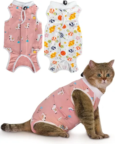 Vista 12 de ANWA Traje de Recuperación para Gatos - Mono transpirable para gatos hembras después de la cirugía, traje de recuperación quirúrgica para gatitos
